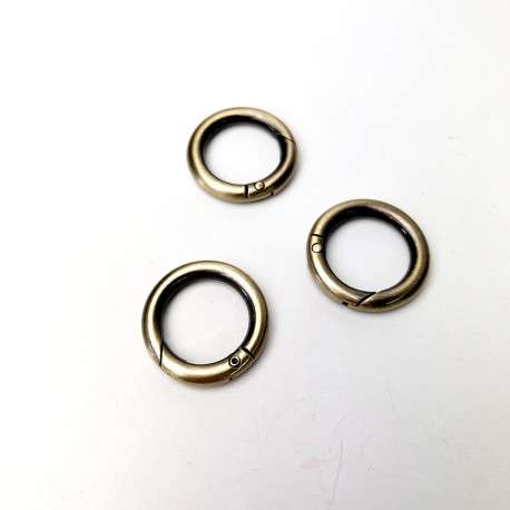 Anilla mosquetón de 20mm en oro viejo de alta calidad