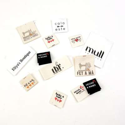 Etiquetas personalizadas de tela de algodón