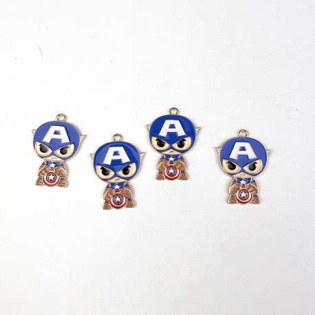 colgante o tirador de cremallera con forma del superhéroe Capitán América
