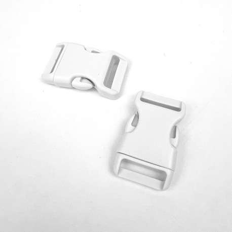 Cierre de plástico blanco de 20 mm ideal para mochilas, riñoneras y bolsos hechos a mano