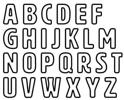 Patrón con el abecedario para hacer letras de tela